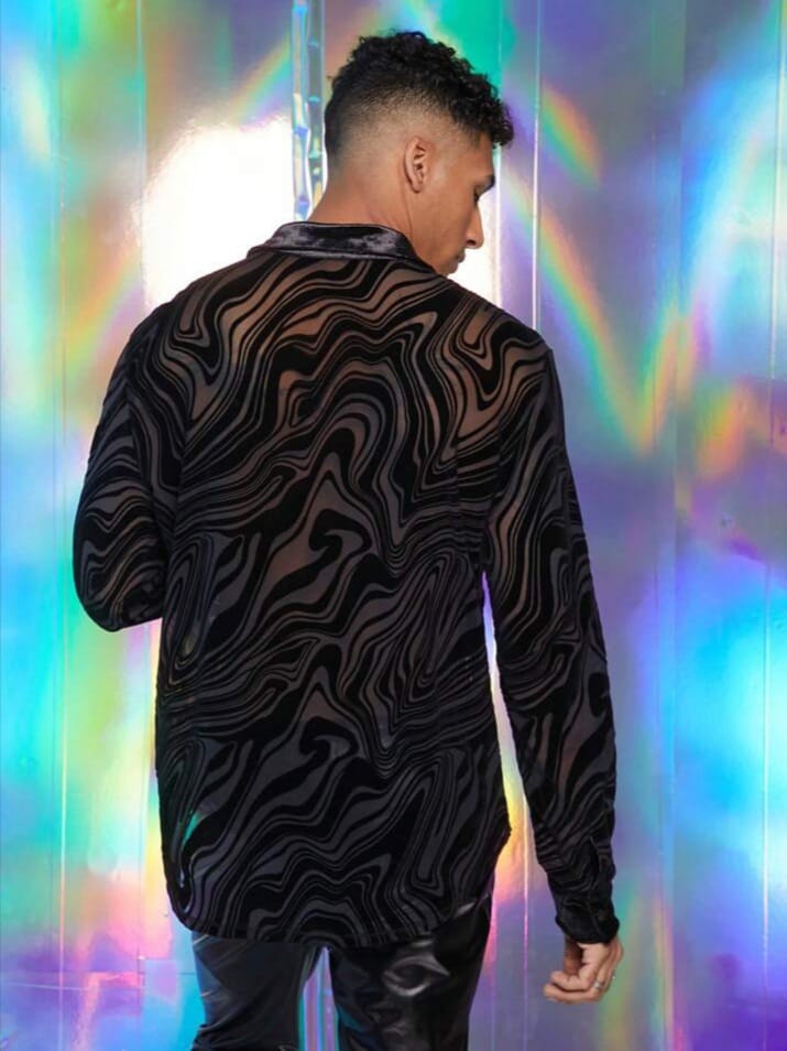 Uptown Funky Men's Mesh See-Through Sexy Fashion Shirt